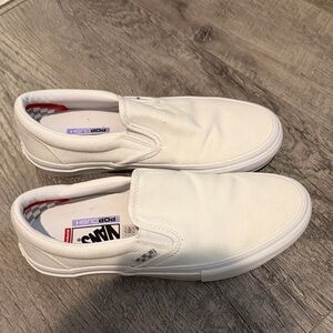 Vans White Slip-On Shoes (barely to never used)